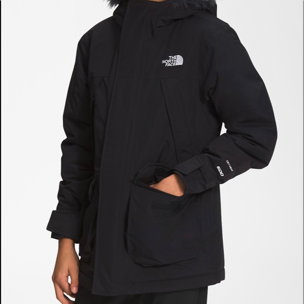 North Face Boys Black Winter Down Jacket Parka Size Medium